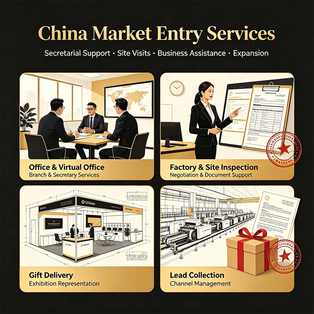 The CAXWAY platform provides services to global customers in China: Corporate secretarial services: office, virtual office, branch office, and secretarial services.