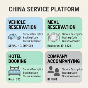 Provide services such as booking a car, ordering a meal, booking a hotel, and accompanying guests01