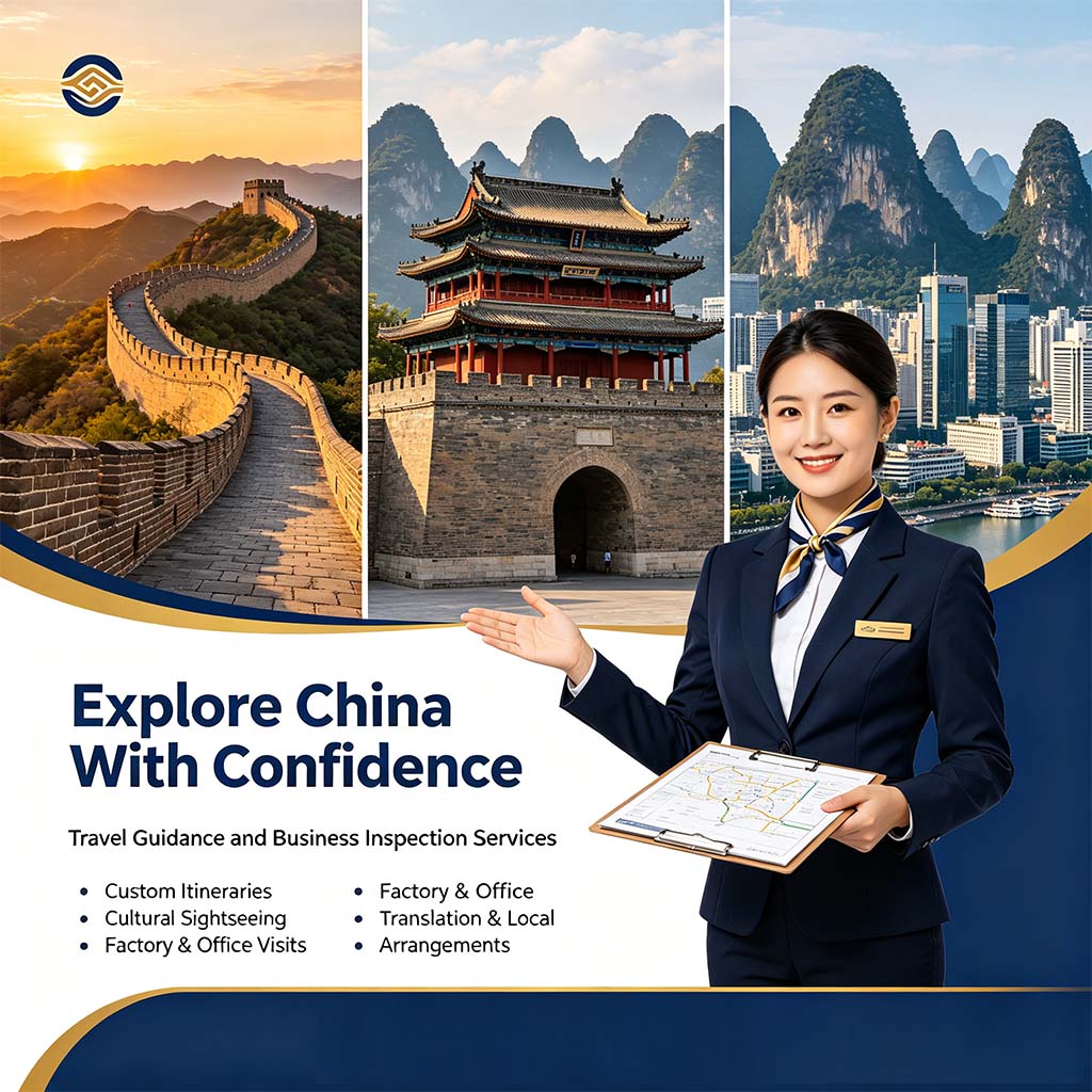 Tour guide, inspection supporting services CAXWAY provides the following services to foreign clients in China: tourism guidance and inspection support services