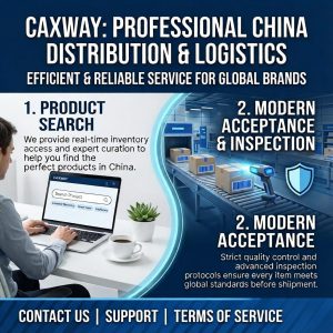 The CAXWAY platform provides global customers in China with: product purchasing assistance: search and purchasing assistance, product acceptance assistance, and inspection submission;